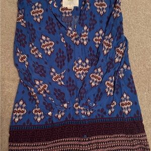 Maeve Blue and Purple Patterned Blouse